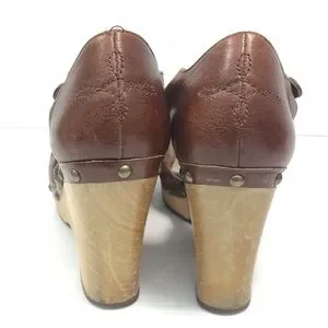 UGG Shoes Ugg Chrissie Clog T Strap Sheepskin Platform Brown